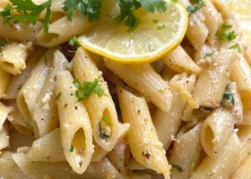طريقة عمل باستا بالليمون والريحان والجبنة الكريمي