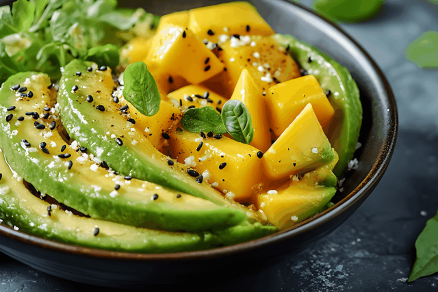 طريقة عمل لفائف الخيارو الافوكادو والمانجو وصوص الصويا بالعسل