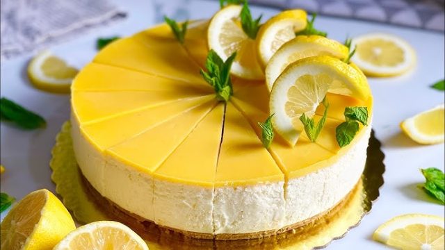 طريقة عمل تشيز كيك بارد بطبقة ليمون و ريحان فريش