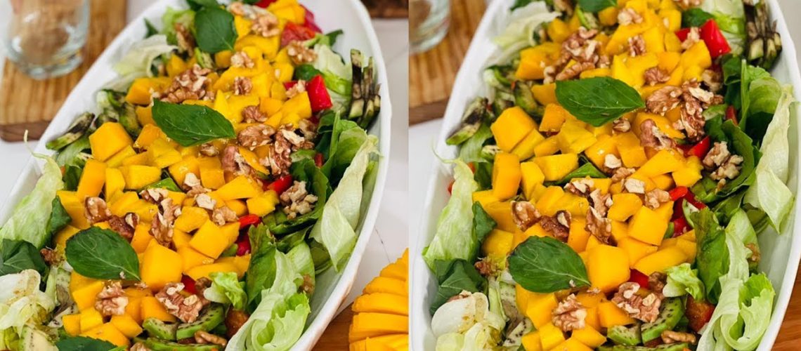 طريقة عمل سلطة المانجو الحارة مع الكينوا والنعناع