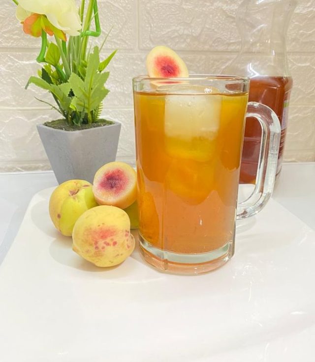 طريقة عمل ايس تى الخوخ المجفف مع عطر القرنفل