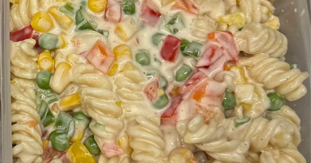 طريقة عمل مكرونة باردة بصوص الزبادى والليمون مع الخضار المشوى