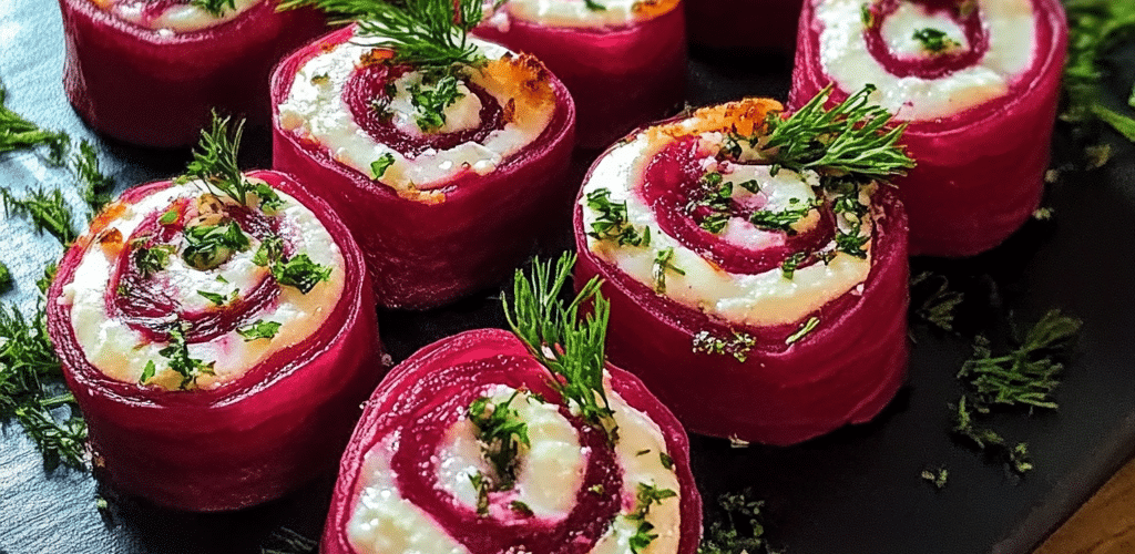 طريقة عمل لفائف البنجر بالجبنة الحارة وصوص التمر الهندى الكريمى