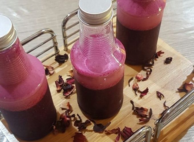 طريقة عمل شاي الكركديه الفوار بالاناناس