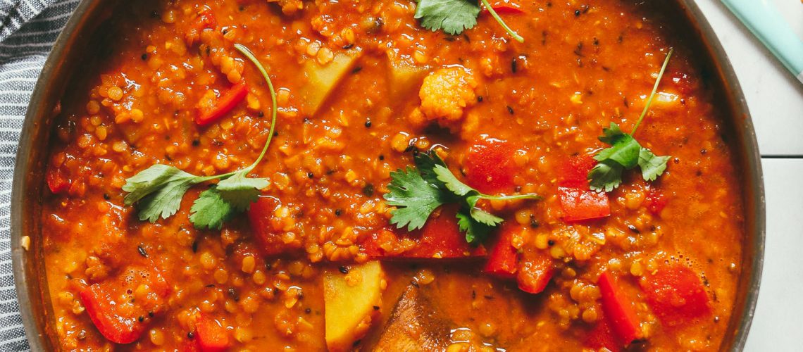 طريقة عمل كارى العدس الاحمر بجوز الهند