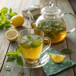 طريقة عمل مشروب الشاى الاخضر البارد بالريحان والكمثرى