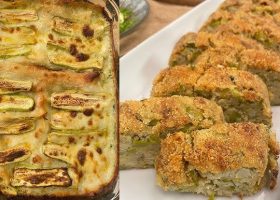 طريقة عمل لازانيا الكوسة والبطاطا الحلوة بصوص الطحينة