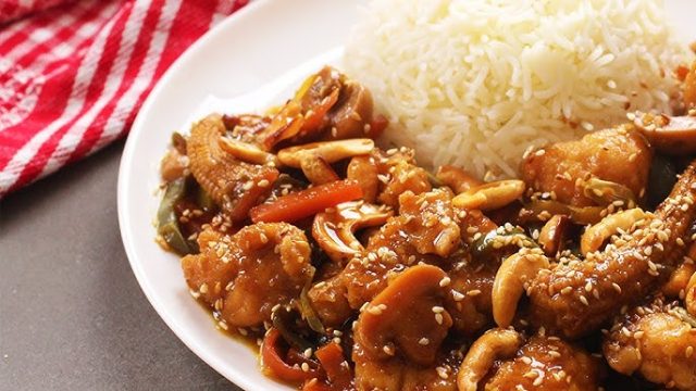 طريقة عمل تشكن كاجو الآسيوي