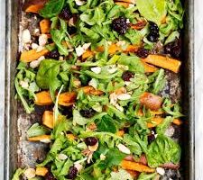 طريقة عمل سلطة البطاطس الحلوة والجرجير وصوص الخردل