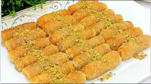 طريقة عمل أصابع الكنافة بالمكسرات