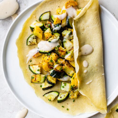 طريقة عمل كريب الحمص المحشو بخضار مشوي