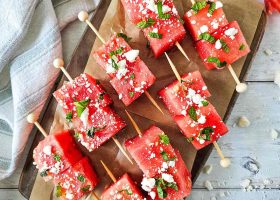 طريقة عمل تاكو البطيخ بالجبنة الفيتا والنعناع