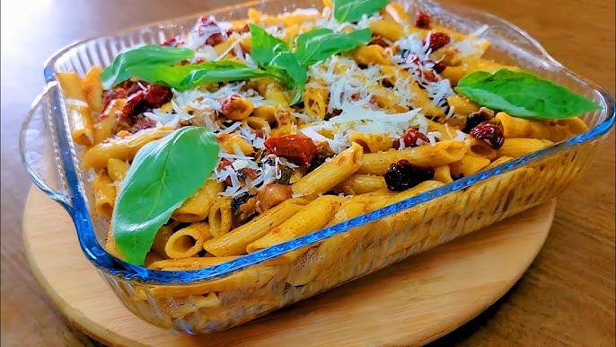 طريقة عمل باستا بالكوسة المشوية وصوص الطماطم المجففة بالريحان