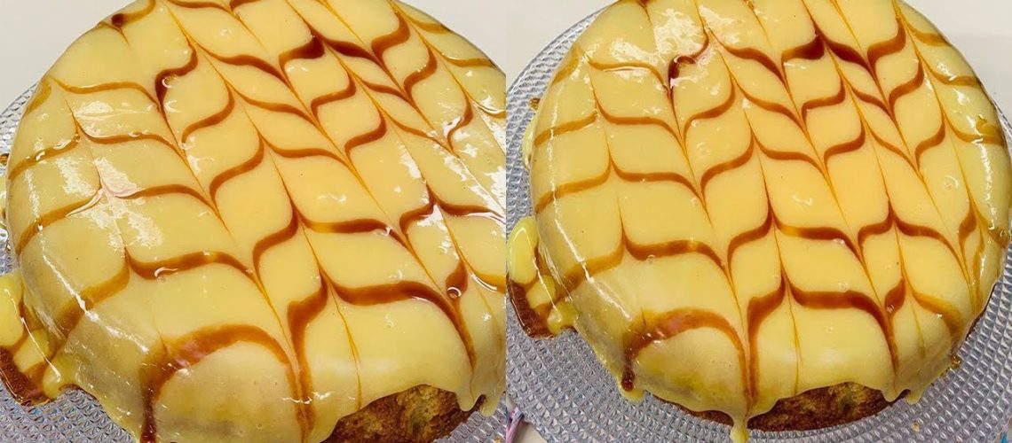 طريقة عمل كيكة القهوة المثلجة بالهيل وجيلى الكراميل