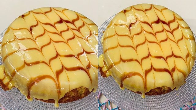 طريقة عمل كيكة القهوة المثلجة بالهيل وجيلى الكراميل