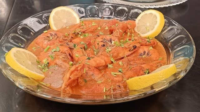 طريقة عمل يخنى الجمبري بصوص الليمون والهيل