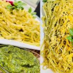 طريقة عمل باستا السبانخ والحمص مع صوص البيستو