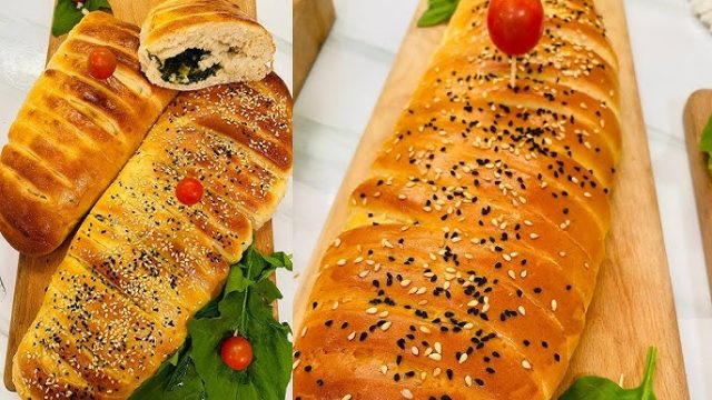 طريقة عمل فطيرة الفطر والسبانخ مع صوص الكريمة الحامضة