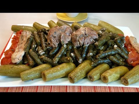 طريقة عمل ورق عنب وكوسا بالزيت