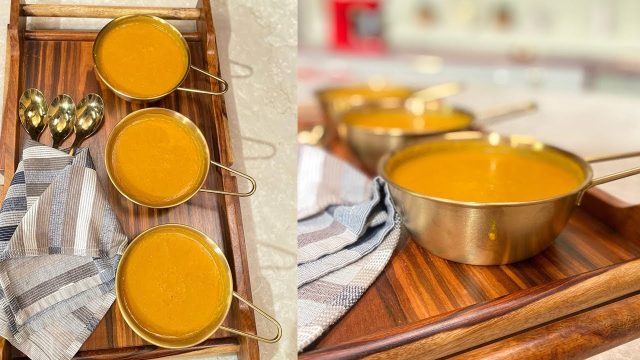 طريقة عمل شوربة العدس بالفلفل المشوى ولمسة الليمون المجفف