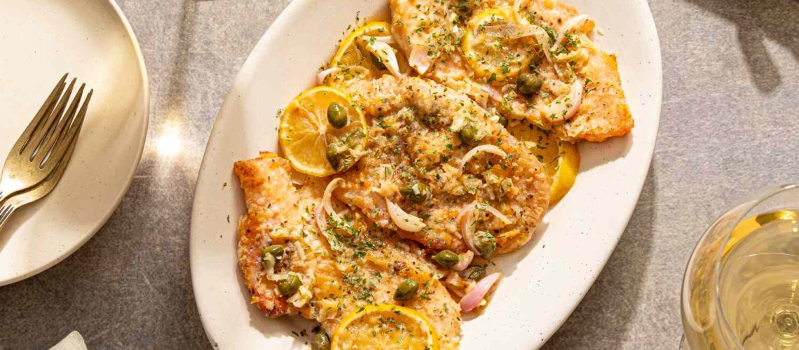 طريقة عمل بيكاتا الثلج الذهبى بالليمون الكريستالي