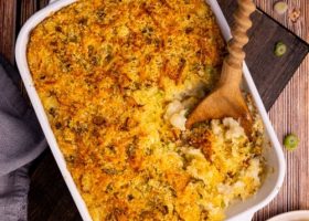 طريقة عمل طاجن البطاطس المهروسة و حشو الدجاج