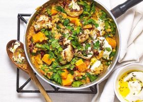 طريقة عمل مكرونة بالكريمة و القرنبيط المشوي