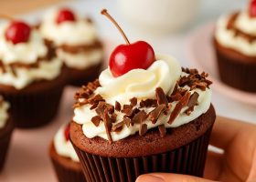 طريقة عمل كب كيك الشوكولاتة بالكرز