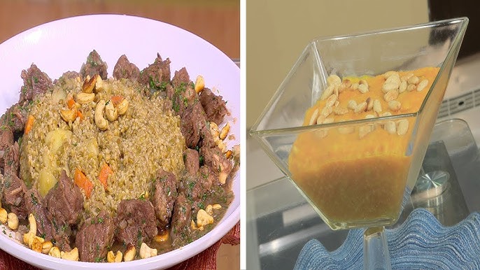 طريقة عمل طاجن الفريك بالقرع العسلى والزعتر