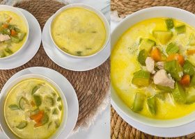 طريقة عمل شوربة الكوسة المشوية بالثوم المحمص