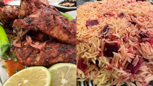 طريقة عمل أرز بالبنجر والبرتقال مع دجاج مشوى