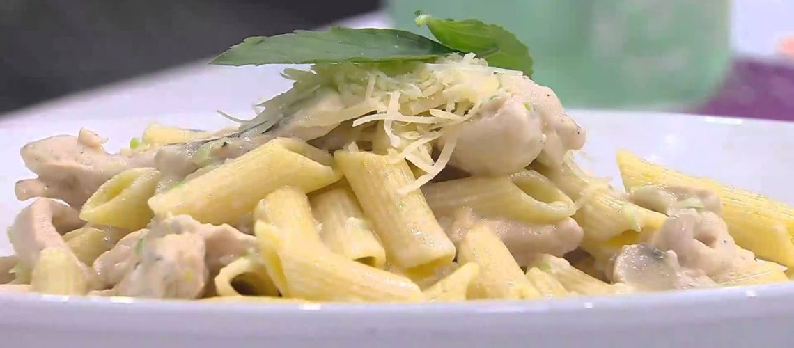 طريقة عمل مكرونة صوص الطحينة والليمون مع مشروم مشوى