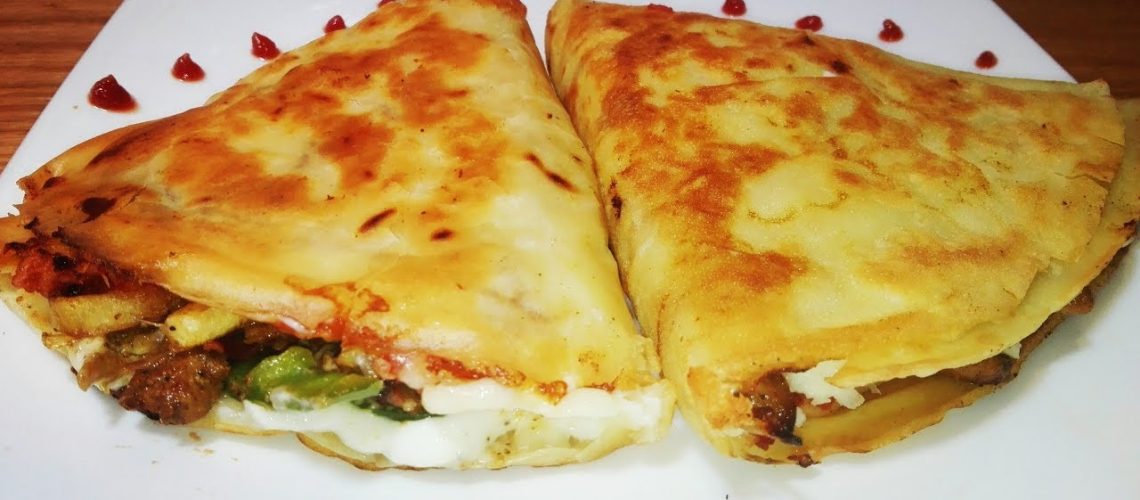 طريقة عمل كريب مالح بحشو الشيش طاووق والمانجو