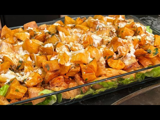 طريقة عمل فتة بطاطس بصوص خل العسل