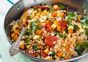 طريقة عمل سلطة الكسكس بالتمر القرع المشوى