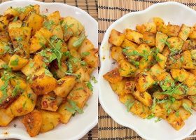 طريقة عمل بطاطس مشوية بالعسل والكمون