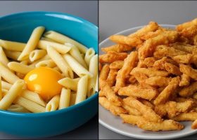 طريقة عمل باستا بانيه مقرمشة بصوص كشرى حار