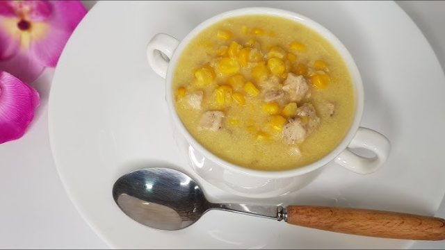 طريقة عمل شوربة الذرة الحلوة بالكمون وجوز الهند
