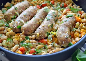 طريقة عمل طاجن سجق إيطالى مع الفاصوليا البيضاء