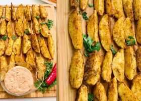 طريقة عمل بطاطس مشوية بخل الرمان والأعشاب