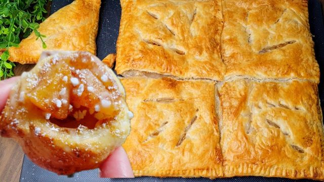 طريقة عمل خبز القرفة المحشى بقطع التفاح المكرمل