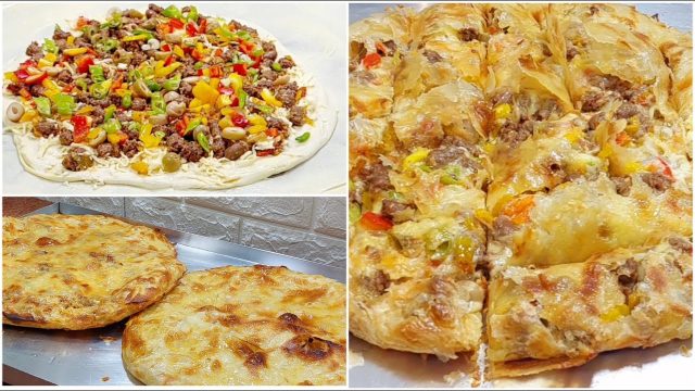 طريقة عمل فطير محشى كفته وموتزاريلا بصوص الطحينة