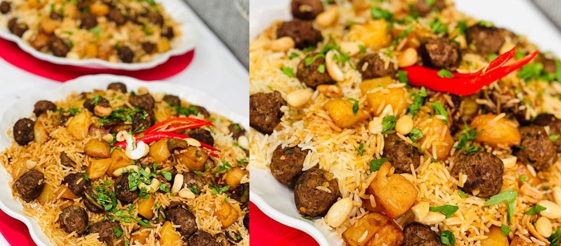 طريقة عمل فتة مقلوبة بالبطاطس الكرسبى و اللحمة المتبلة