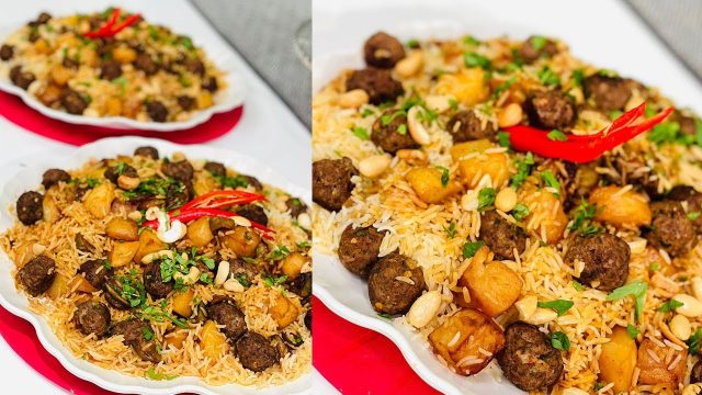 طريقة عمل فتة مقلوبة بالبطاطس الكرسبى و اللحمة المتبلة