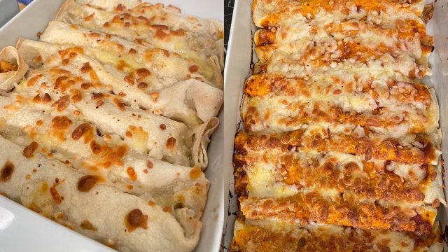 طريقة عمل صينية رقاق رول محشى فراخ وبشاميل بالجبنة المطاط