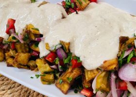 طريقة عمل سلطة الباذنجان المقلي بالزبادي