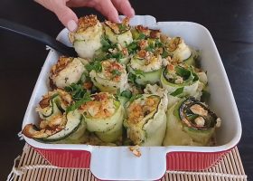 طريقة عمل رول كوسة بالكفتة والجبنة المدخنة