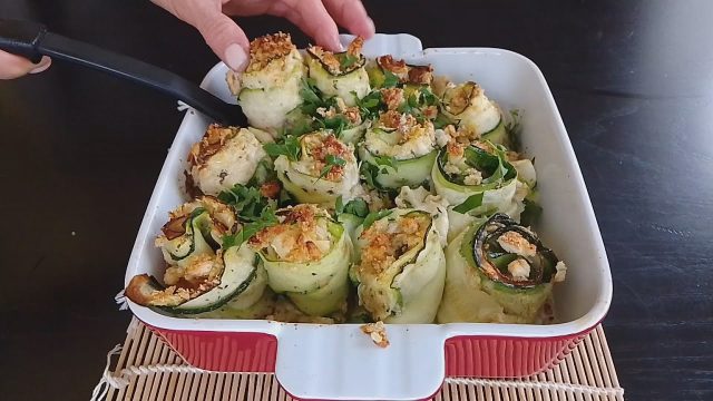 طريقة عمل رول كوسة بالكفتة والجبنة المدخنة