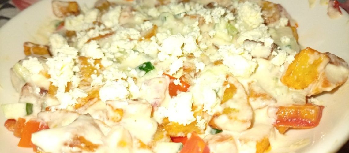 طريقة عمل فته بطاطس كريسبى بصوص طحينة مانجا