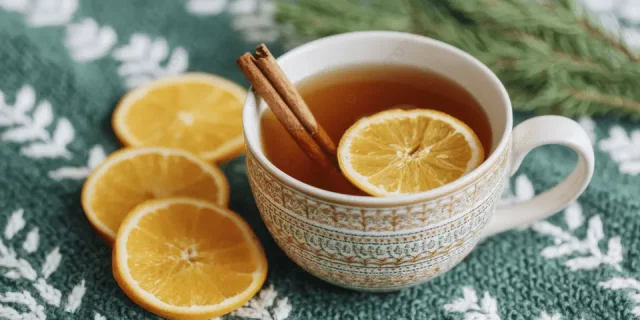 طريقة عمل شاي البرتقال والقرفة